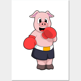 Pig as Boxer at Boxing Posters and Art